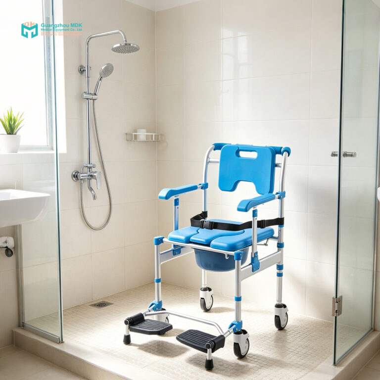 3-in-1 Detachable Aluminum Shower Commode Wheelchair with 150KG Capacity