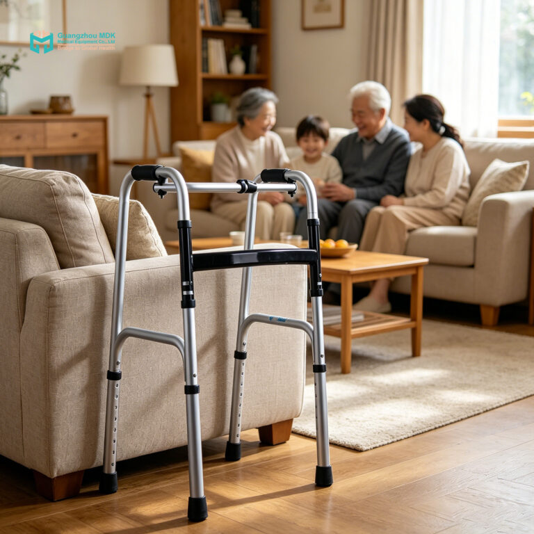 Ultra-Lightweight Dual-Mode Aluminum Folding Walker with Anti-Slip Rubber Pads