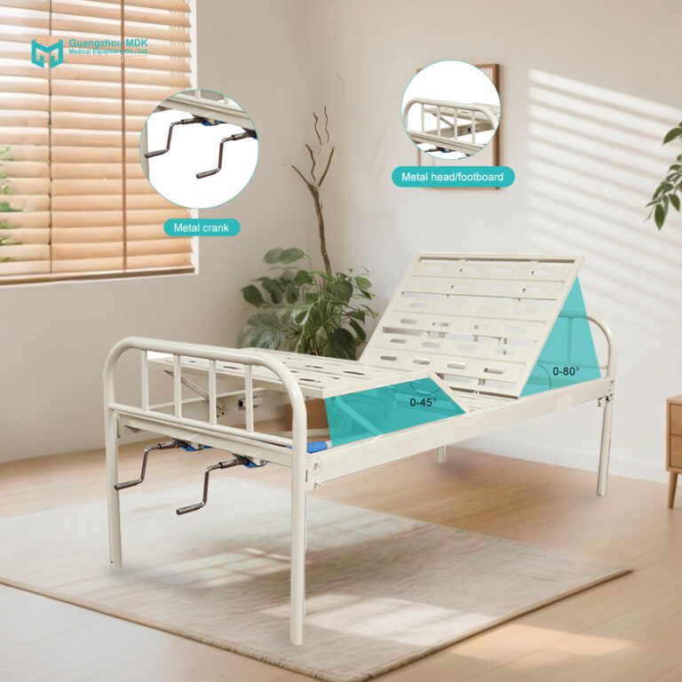 Manual 2-Crank Nursing Bed with Stamped Plate & Iron Boards