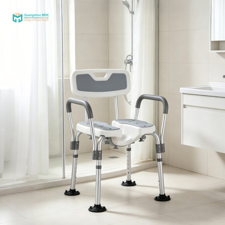 Aluminum U-Shaped Shower Chair with EVA Cushion & Tool-Free Assembly