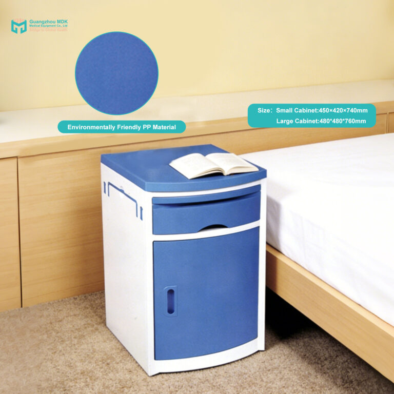 Premium PP Plastic Medical Bedside Cabinet with Pull-Out Dining Board
