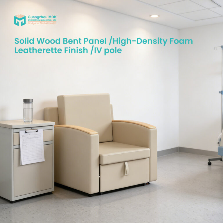 Convertible Medical Recliner Bed with Solid Ash Wood Armrests & 80,000-Cycle Mechanism