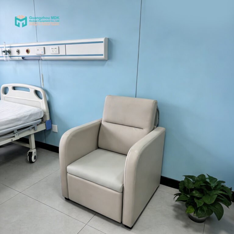 Ergonomic Convertible Medical Companion Chair with Reinforced Anti-Corrosion Frame