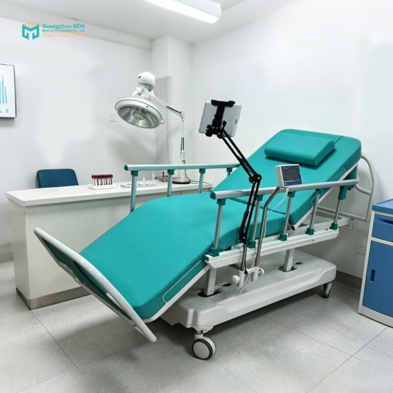 Premium 4-Section Electric Dialysis & Blood Collection Bed with Aluminum Side Rails