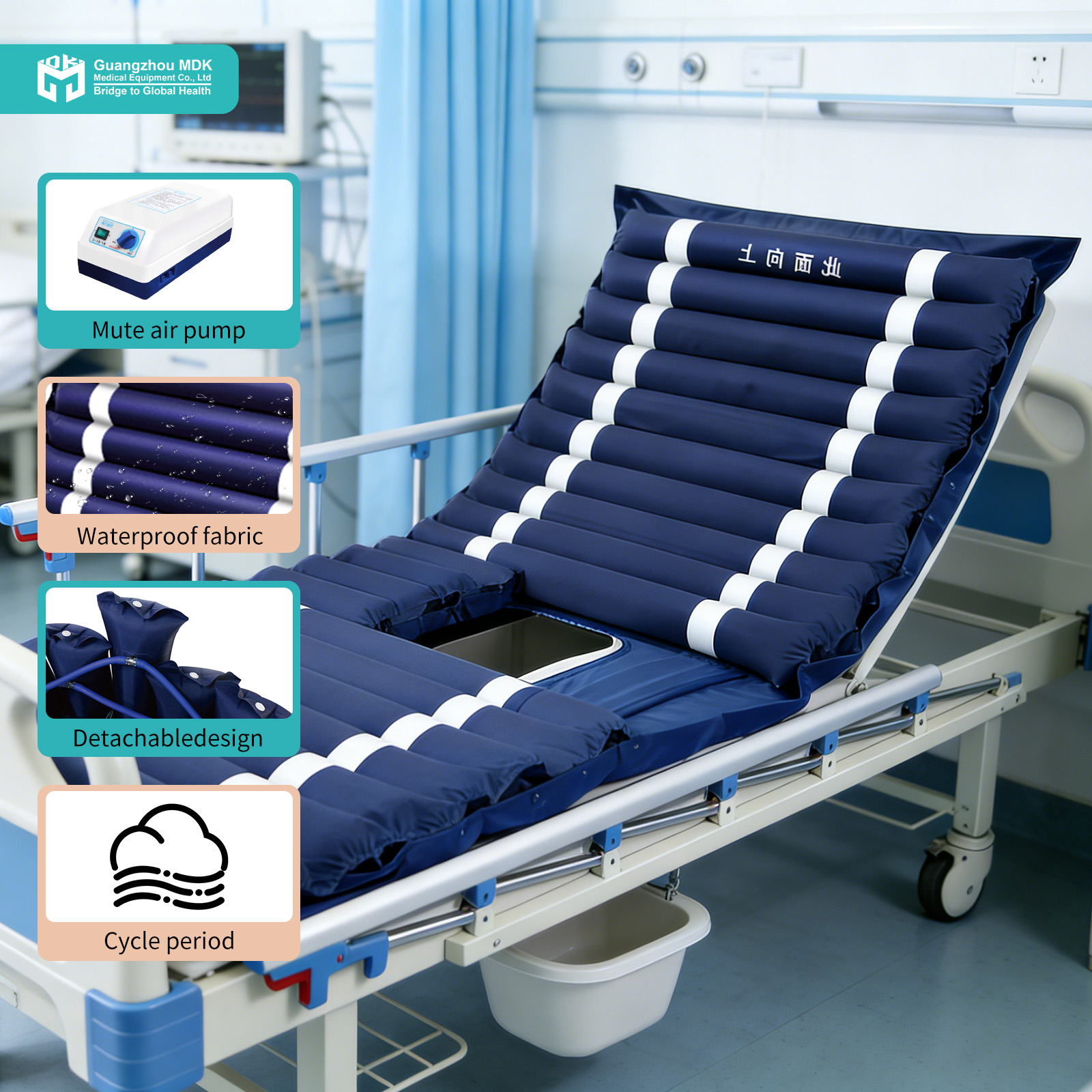 Premium Alternating Air Mattress with Bedpan Hole & Quiet Pump