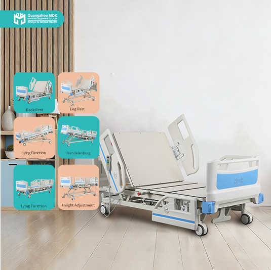 Advanced 5-Function Electric ICU Hospital Bed with Full-Body X-Ray Board